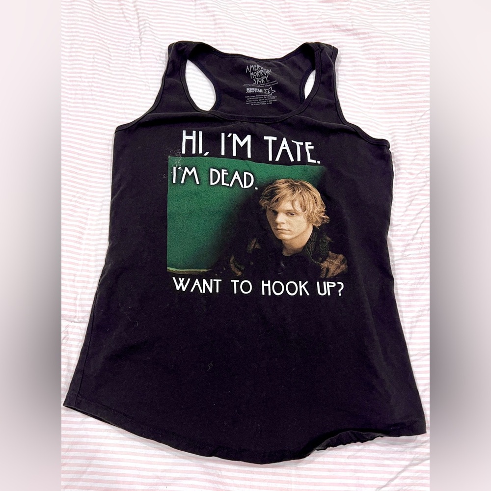 Black Graphic Tank Top